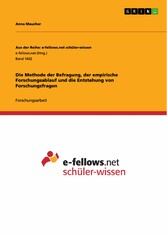 Die Methode der Befragung, der empirische Forschungsablauf und die Entstehung von Forschungsfragen