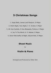 5 Christmas Songs Sheet Music for Violin & Piano