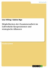 Möglichkeiten der Zusammenarbeit im Luftverkehr. Kooperationen und strategische Allianzen