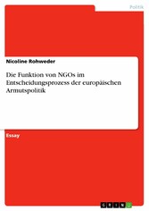 Die Funktion von NGOs im Entscheidungsprozess der europäischen Armutspolitik