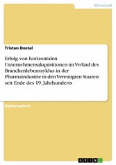 Erfolg von horizontalen Unternehmensakquisitionen im Verlauf des Branchenlebenszyklus in der Pharmaindustrie in den Vereinigten Staaten seit Ende des 19. Jahrhunderts