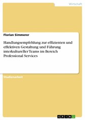 Handlungsempfehlung zur effizienten und effektiven Gestaltung und Führung interkultureller Teams im Bereich Professional Services