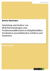 Sammlung und Analyse von BGH-Entscheidungen zum Verdienstausfallschaden in Haftpflichtfällen bei Kindern, Auszubildenden, Schülern und Studenten