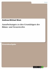 Ausarbeitungen zu den Grundzügen des Bilanz- und Steuerrechts