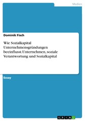 Wie Sozialkapital Unternehmensgründungen beeinflusst.Unternehmen, soziale Verantwortung und  Sozialkapital