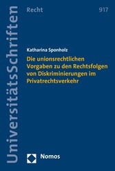 Die unionsrechtlichen Vorgaben zu den Rechtsfolgen von Diskriminierungen im Privatrechtsverkehr