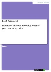 Hormones in foods. Advocacy letter to government agencies