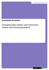 Charakteristika starker und schwacher Säuren. Ein Versuchsprotokoll