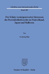 Der Schutz vermögenswerter Interessen des Persönlichkeitsrechts in Deutschland, Japan und Südkorea.