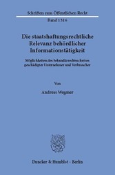 Die staatshaftungsrechtliche Relevanz behördlicher Informationstätigkeit.