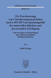 Die Durchsetzung von Unterlassungsansprüchen nach § 890 ZPO im Spannungsfeld der materiellrechtlichen und prozessualen Erledigung.