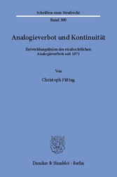 Analogieverbot und Kontinuität.