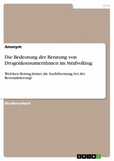 Die Bedeutung der Beratung von DrogenkonsumentInnen im Strafvollzug