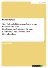 After Sales als Führungsaufgabe in der KFZ-Branche. Eine Handlungsempfehlungen für den B2B-Bereich des Zweirad- und Vierradmarktes