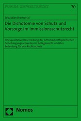 Die Dichotomie von Schutz und Vorsorge im Immissionsschutzrecht