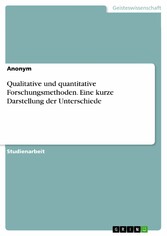 Qualitative und quantitative Forschungsmethoden. Eine kurze Darstellung der Unterschiede