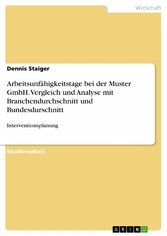 Arbeitsunfähigkeitstage bei der Muster GmbH. Vergleich und Analyse mit Branchendurchschnitt und Bundesdurschnitt