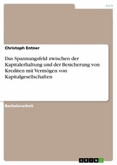 Das Spannungsfeld zwischen der Kapitalerhaltung und der Besicherung von Krediten mit Vermögen von Kapitalgesellschaften