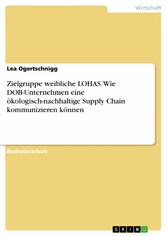 Zielgruppe weibliche LOHAS. Wie DOB-Unternehmen eine ökologisch-nachhaltige Supply Chain kommunizieren können