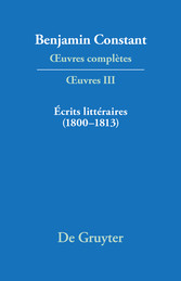 Écrits littéraires (1800-1813)