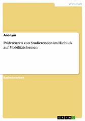 Präferenzen von Studierenden im Hinblick auf Mobilitätsformen