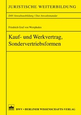 Kauf- und Werkvertrag, Sondervertriebsformen