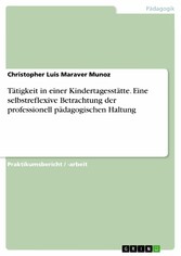 Tätigkeit in einer Kindertagesstätte. Eine selbstreflexive Betrachtung der professionell pädagogischen Haltung