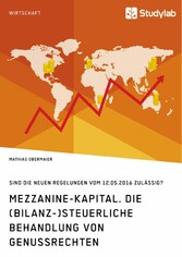 Mezzanine-Kapital. Die (bilanz-)steuerliche Behandlung von Genussrechten