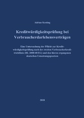 Kreditwürdigkeitsprüfung bei Verbraucherdarlehensverträgen