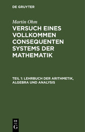 Lehrbuch der Arithmetik, Algebra und Analysis