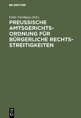 Preußische Amtsgerichtsordnung für bürgerliche Rechtsstreitigkeiten