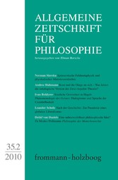 Allgemeine Zeitschrift für Philosophie: Heft 35.2/2010