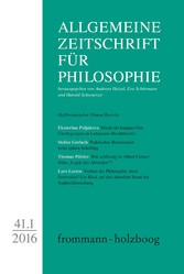 Allgemeine Zeitschrift für Philosophie: Heft 41.1/2016