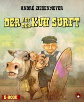 Der auf der Kuh surft