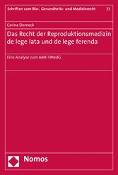 Das Recht der Reproduktionsmedizin de lege lata und de lege ferenda