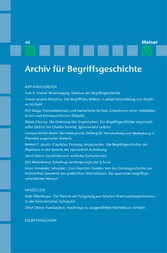 Archiv für Begriffsgeschichte. Band 46