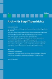 Archiv für Begriffsgeschichte. Band 45