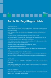 Archiv für Begriffsgeschichte. Band 50