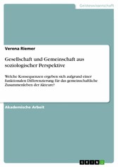 Gesellschaft und Gemeinschaft aus soziologischer Perspektive