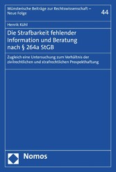 Die Strafbarkeit fehlender Information und Beratung nach § 264a StGB