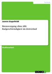 Bremsvorgang ohne ABS. Radgeschwindigkeit im Zeitverlauf