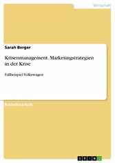 Krisenmanagement. Marketingstrategien in der Krise