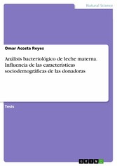 Análisis bacteriológico de leche materna. Influencia de las características sociodemográficas de las donadoras