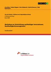 Workshop zur Entwicklung nachhaltiger Innovationen. Nachhaltigkeitsmanagement