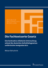 Die Fachtextsorte Gesetz