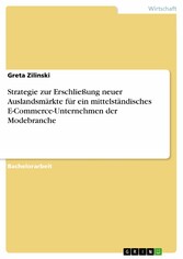 Strategie zur Erschließung neuer Auslandsmärkte für ein mittelständisches E-Commerce-Unternehmen der Modebranche