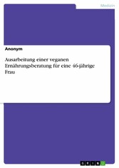 Ausarbeitung einer veganen Ernährungsberatung für eine 46-jährige Frau