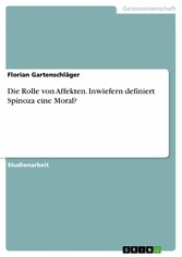 Die Rolle von Affekten. Inwiefern definiert Spinoza eine Moral?