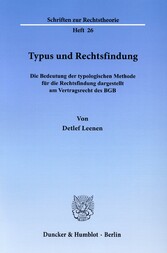 Typus und Rechtsfindung.