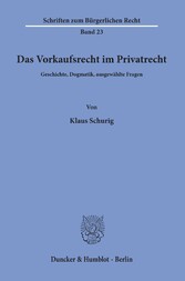 Das Vorkaufsrecht im Privatrecht.